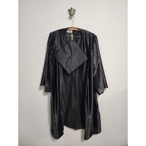 Herff Jones black graduation gown and cap 5'1" - 5'2"